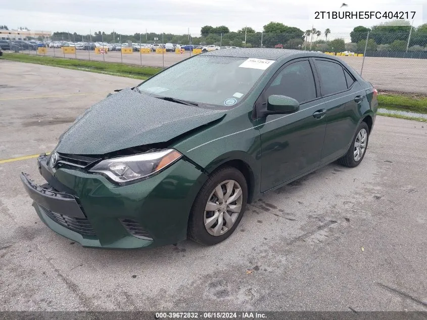 2015 Toyota Corolla Le VIN: 2T1BURHE5FC404217 Lot: 39672832