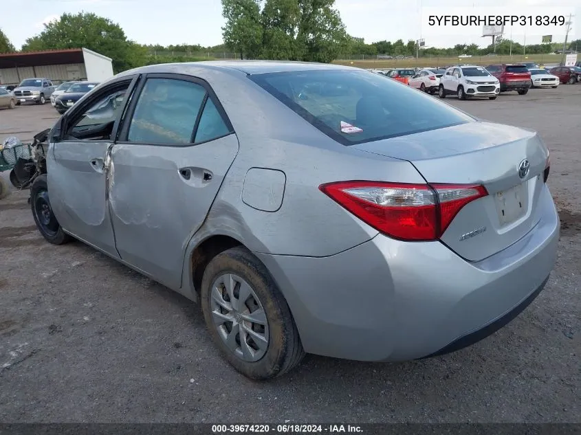 2015 Toyota Corolla L VIN: 5YFBURHE8FP318349 Lot: 39674220