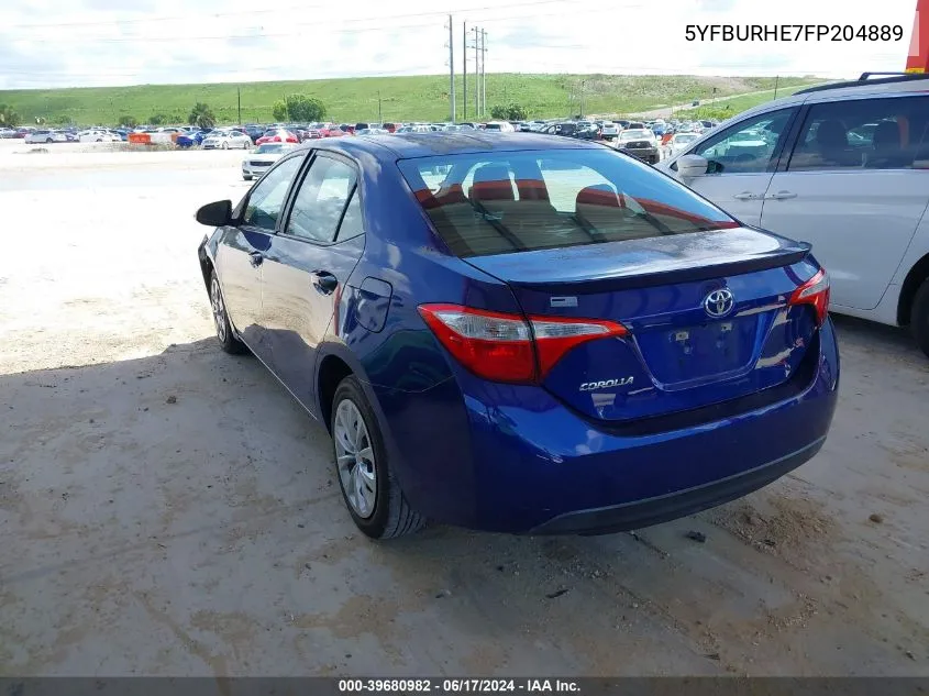 2015 Toyota Corolla S VIN: 5YFBURHE7FP204889 Lot: 39680982