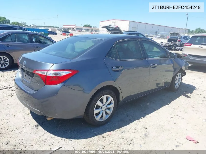 2015 Toyota Corolla Le VIN: 2T1BURHE2FC454248 Lot: 39717998