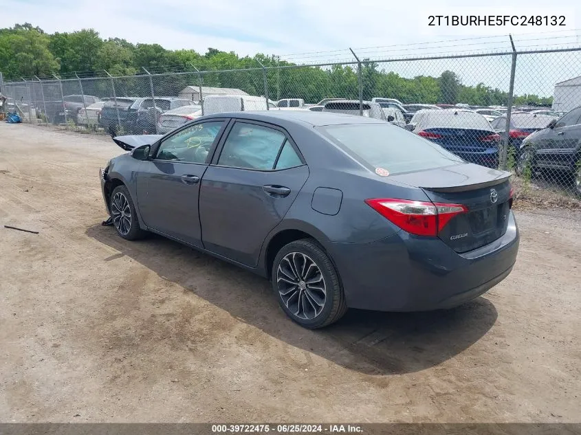 2015 Toyota Corolla S Plus VIN: 2T1BURHE5FC248132 Lot: 39722475