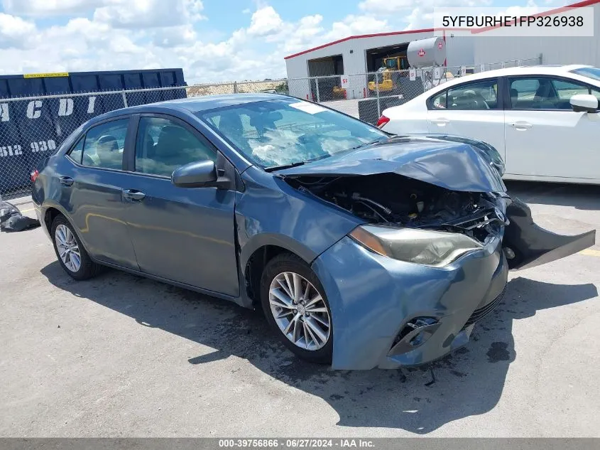 5YFBURHE1FP326938 2015 Toyota Corolla Le Plus