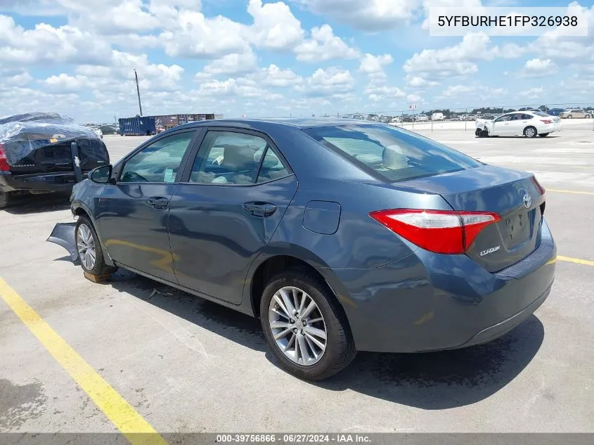 5YFBURHE1FP326938 2015 Toyota Corolla Le Plus