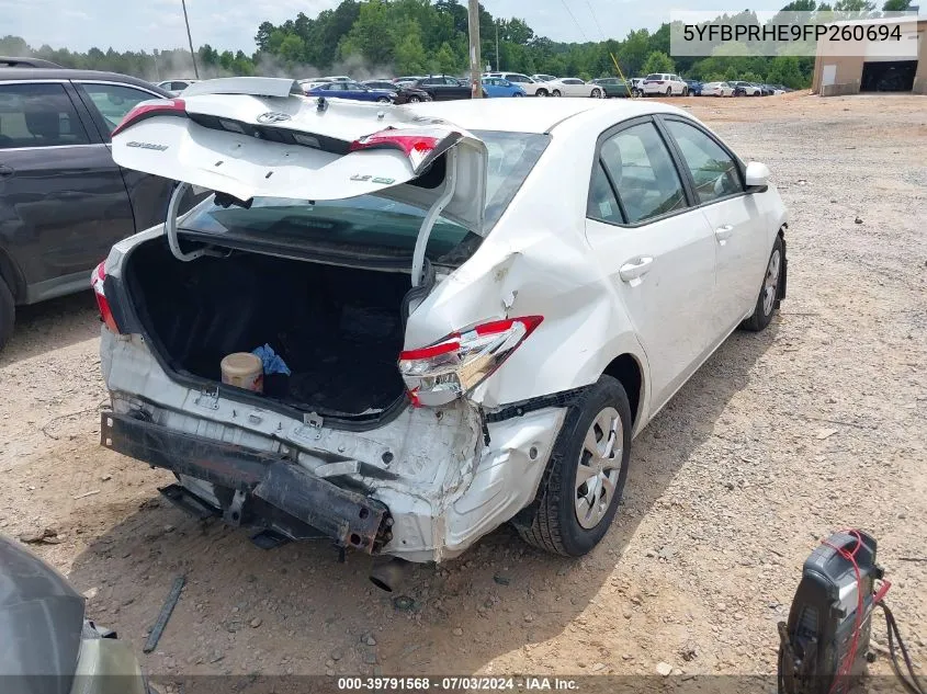 5YFBPRHE9FP260694 2015 Toyota Corolla Le Eco