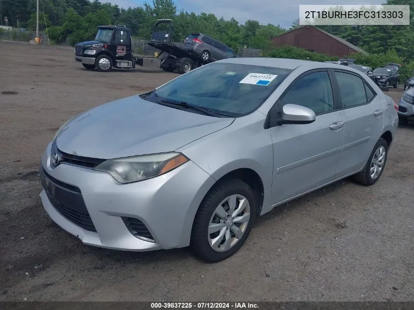 2015 Toyota Corolla Le VIN: 2T1BURHE3FC313303 Lot: 39837225