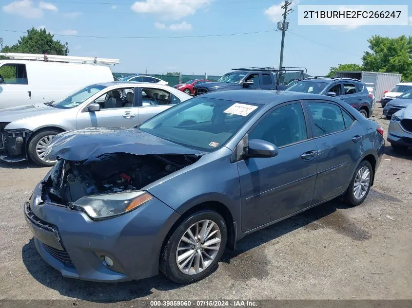 2015 Toyota Corolla Le Premium VIN: 2T1BURHE2FC266247 Lot: 39859060