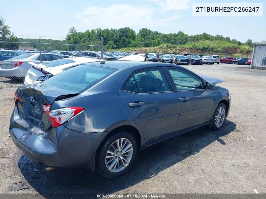 2015 Toyota Corolla Le Premium VIN: 2T1BURHE2FC266247 Lot: 39859060