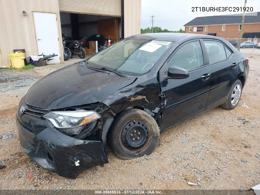 2015 Toyota Corolla Le VIN: 2T1BURHE3FC291920 Lot: 39859533