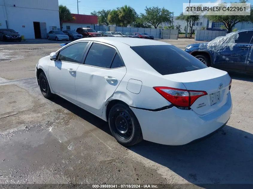 2T1BURHE5FC422961 2015 Toyota Corolla L/Le/Le Pls/Prm/S/S Pls