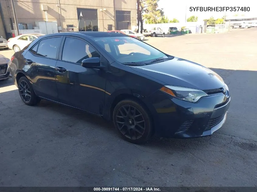 2015 Toyota Corolla Le VIN: 5YFBURHE3FP357480 Lot: 39891744