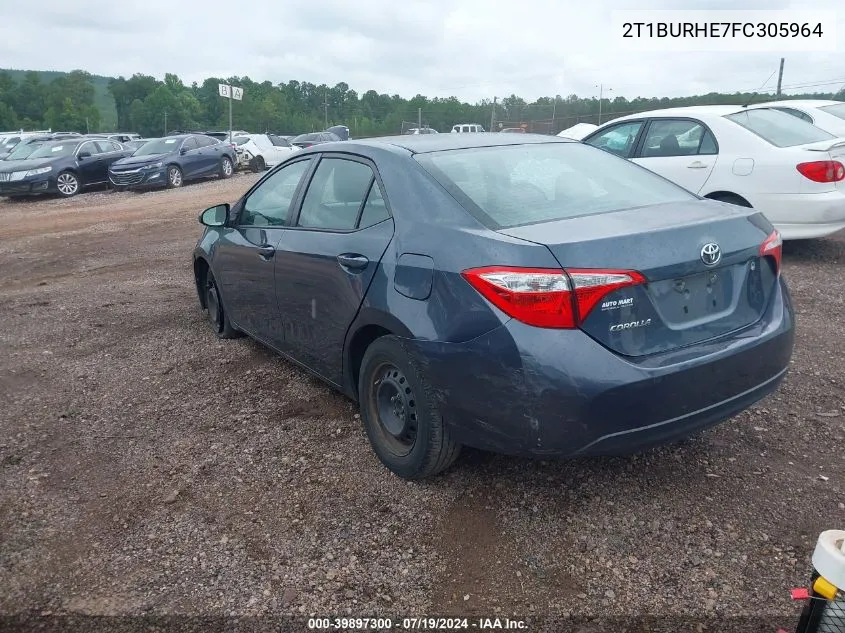 2015 Toyota Corolla L VIN: 2T1BURHE7FC305964 Lot: 39897300