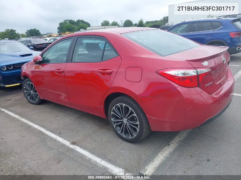 2015 Toyota Corolla S Plus VIN: 2T1BURHE3FC301717 Lot: 39900463