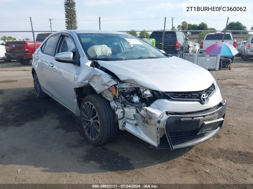 2T1BURHE0FC360062 2015 Toyota Corolla S Plus