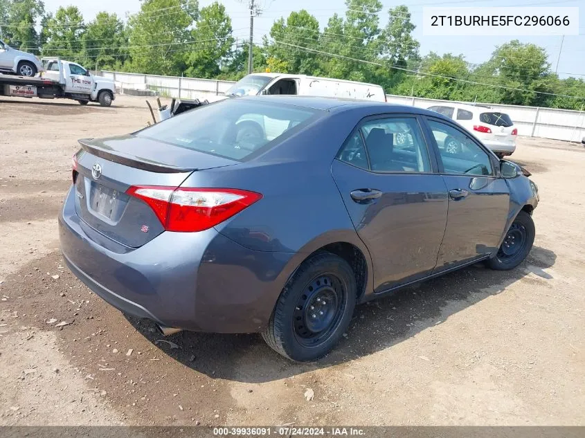 2015 Toyota Corolla S VIN: 2T1BURHE5FC296066 Lot: 39936091