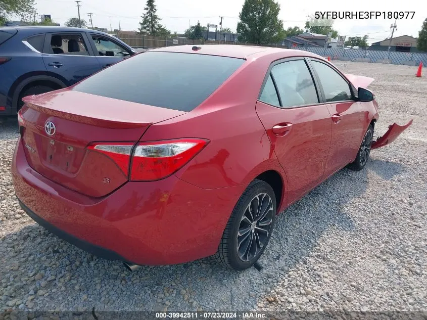 2015 Toyota Corolla S Plus VIN: 5YFBURHE3FP180977 Lot: 39942511