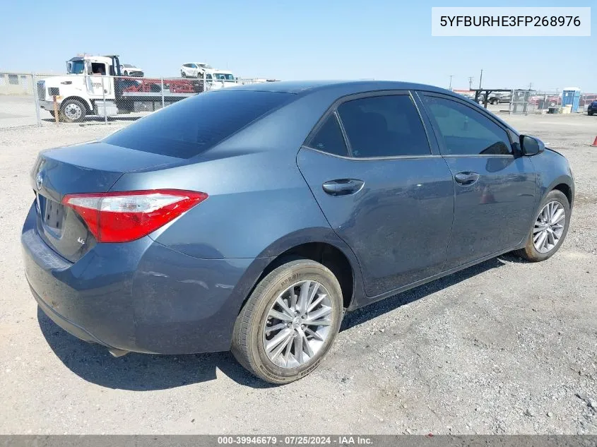 2015 Toyota Corolla L/Le/Le Plus/Le Premium/S/S Plus/S Premium VIN: 5YFBURHE3FP268976 Lot: 39946679