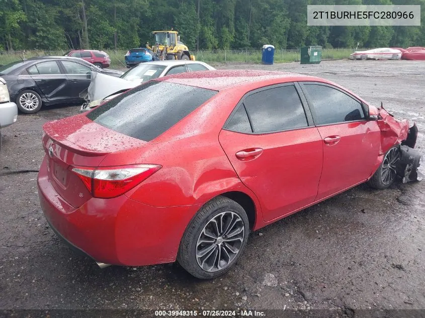 2015 Toyota Corolla S Plus VIN: 2T1BURHE5FC280966 Lot: 39949315