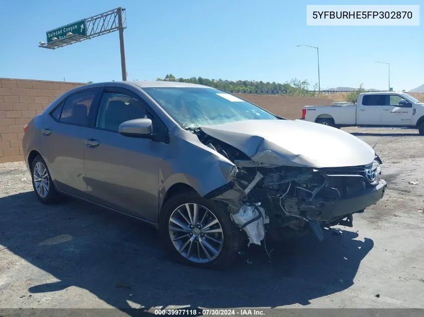 5YFBURHE5FP302870 2015 Toyota Corolla Le Plus