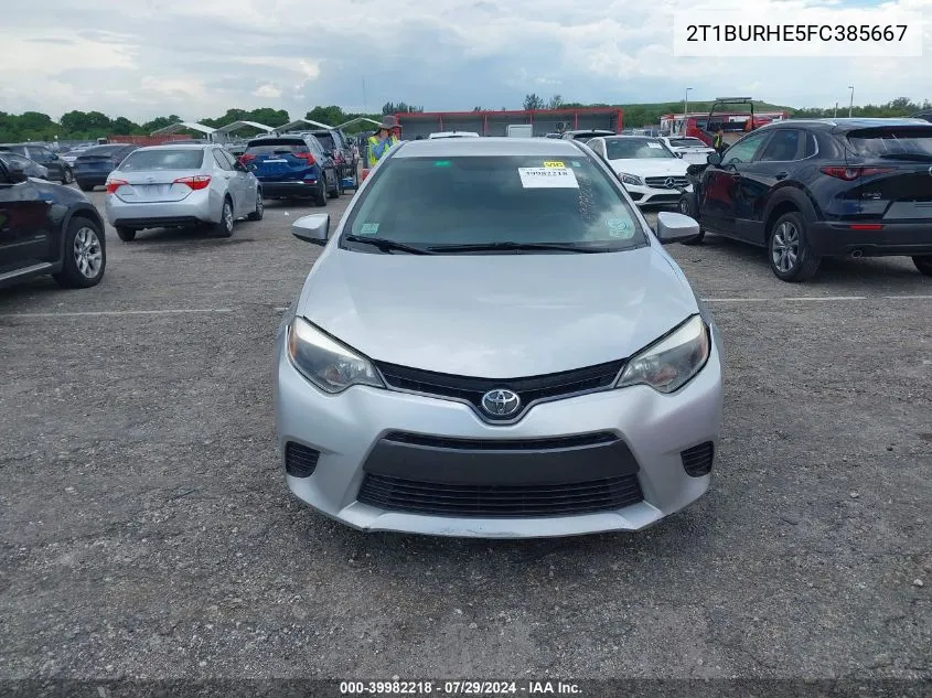 2015 Toyota Corolla Le VIN: 2T1BURHE5FC385667 Lot: 39982218