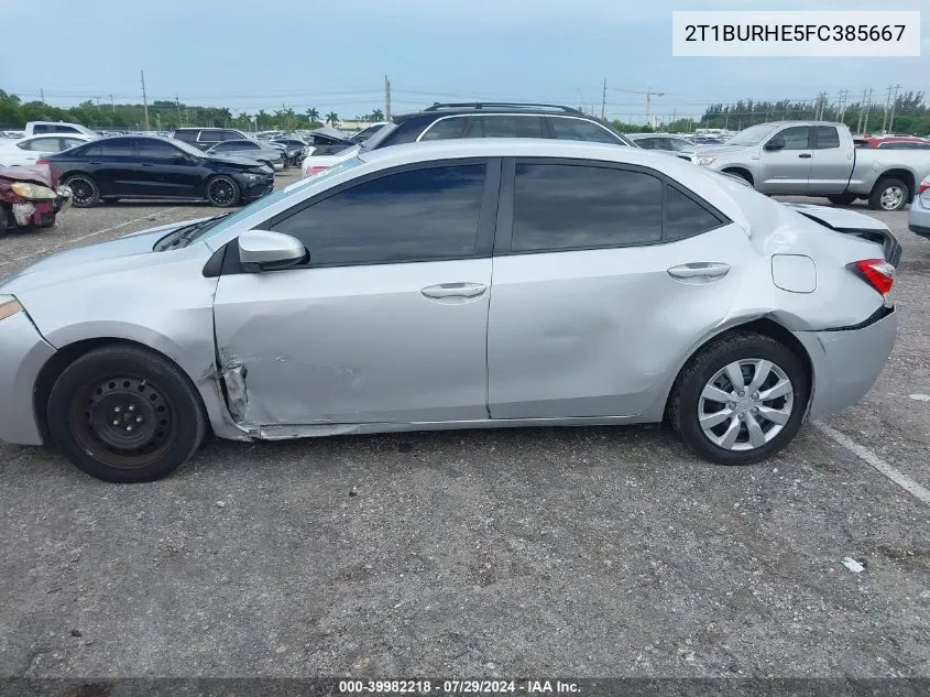 2015 Toyota Corolla Le VIN: 2T1BURHE5FC385667 Lot: 39982218