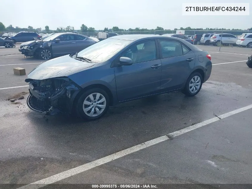 2T1BURHE4FC434244 2015 Toyota Corolla Le