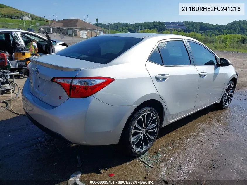 2T1BURHE2FC241218 2015 Toyota Corolla S Plus