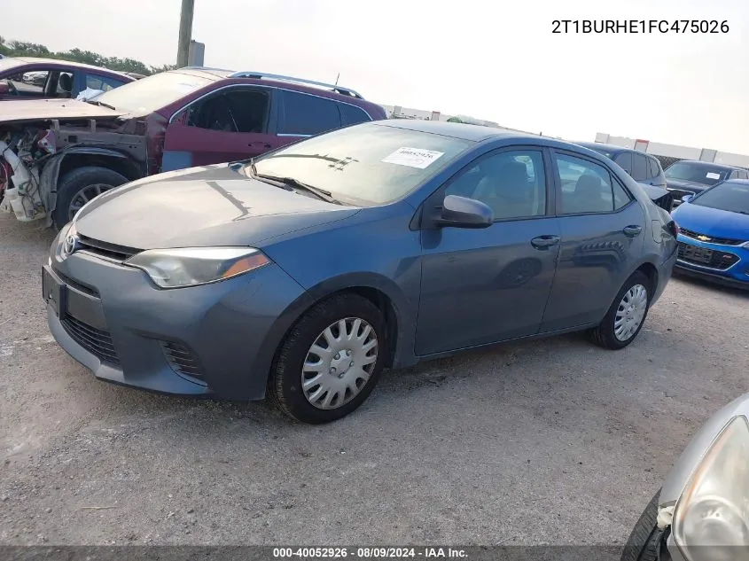 2T1BURHE1FC475026 2015 Toyota Corolla Le