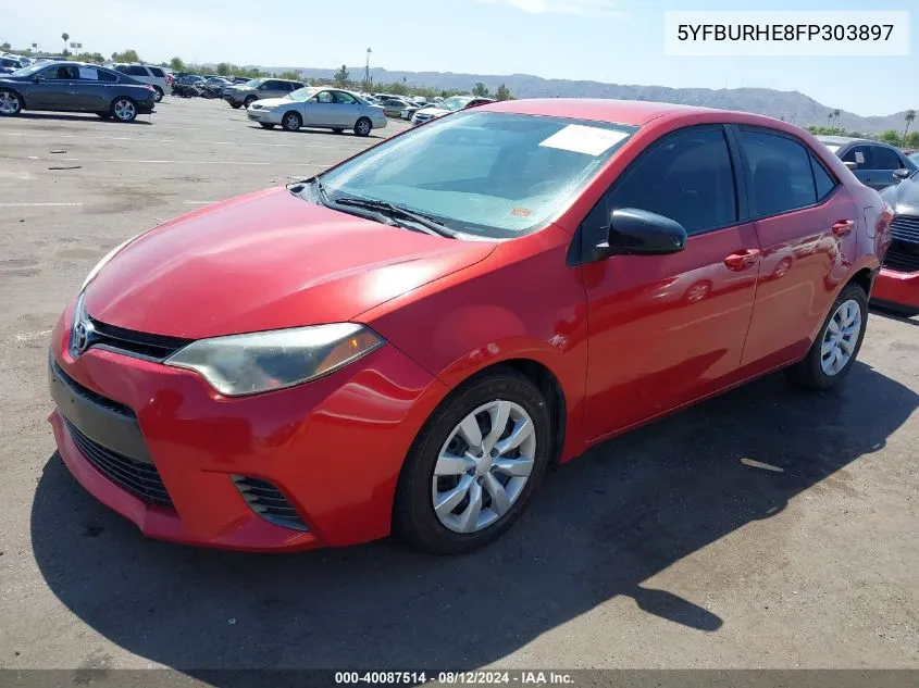 2015 Toyota Corolla Le VIN: 5YFBURHE8FP303897 Lot: 40087514