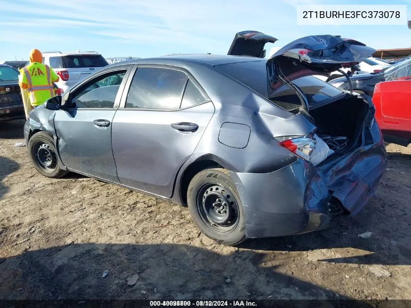 2015 Toyota Corolla L VIN: 2T1BURHE3FC373078 Lot: 40098800