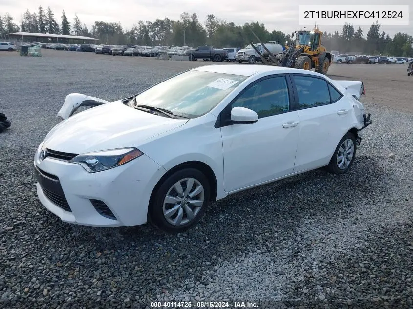 2T1BURHEXFC412524 2015 Toyota Corolla Le