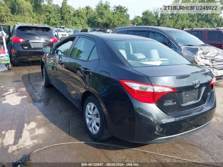 2015 Toyota Corolla Le VIN: 2T1BURHE8FC245922 Lot: 40120657