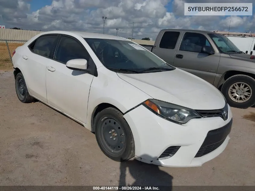 2015 Toyota Corolla Le VIN: 5YFBURHE0FP256672 Lot: 40144119