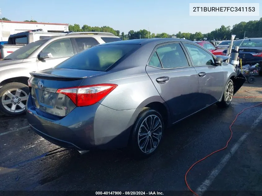 2015 Toyota Corolla S Plus VIN: 2T1BURHE7FC341153 Lot: 40147900