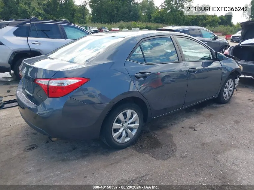 2T1BURHEXFC366242 2015 Toyota Corolla Le