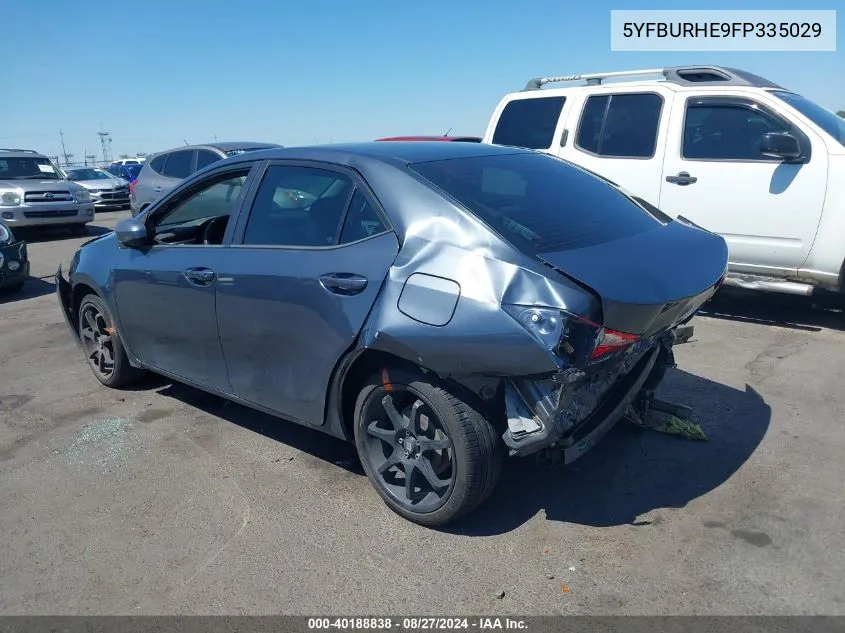 2015 Toyota Corolla Le Plus VIN: 5YFBURHE9FP335029 Lot: 40188838