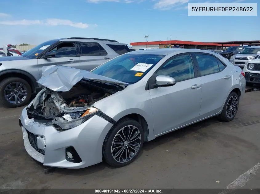 5YFBURHE0FP248622 2015 Toyota Corolla S Plus