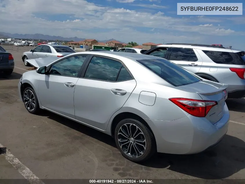 5YFBURHE0FP248622 2015 Toyota Corolla S Plus