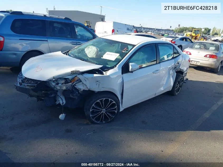 2T1BURHE6FC428218 2015 Toyota Corolla S Plus