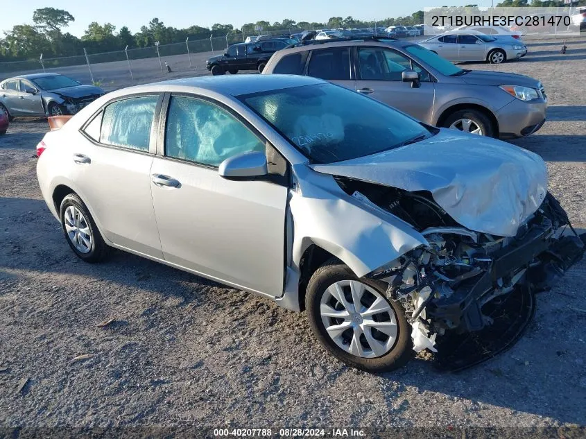 2015 Toyota Corolla L VIN: 2T1BURHE3FC281470 Lot: 40207788