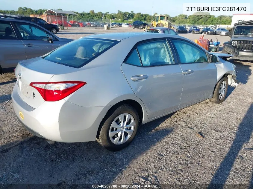 2015 Toyota Corolla L VIN: 2T1BURHE3FC281470 Lot: 40207788