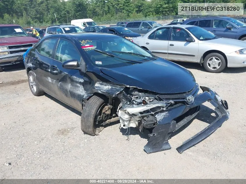 2015 Toyota Corolla Le Plus VIN: 2T1BURHE9FC318280 Lot: 40221400