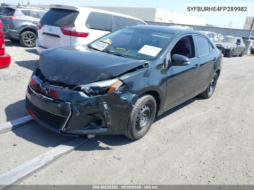 2015 Toyota Corolla S VIN: 5YFBURHE4FP289982 Lot: 40228392