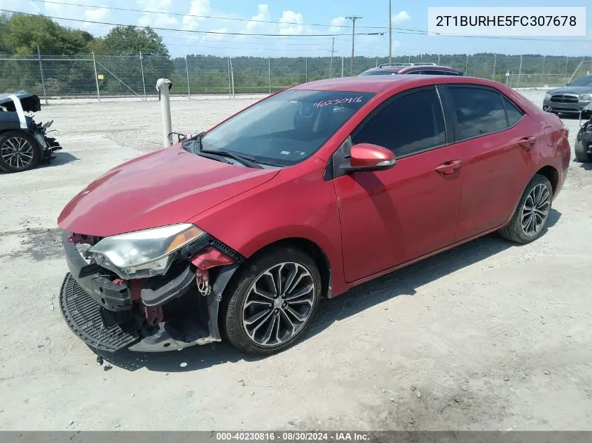 2015 Toyota Corolla S Plus VIN: 2T1BURHE5FC307678 Lot: 40230816