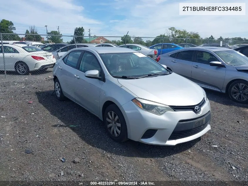 2015 Toyota Corolla L VIN: 2T1BURHE8FC334485 Lot: 40233291