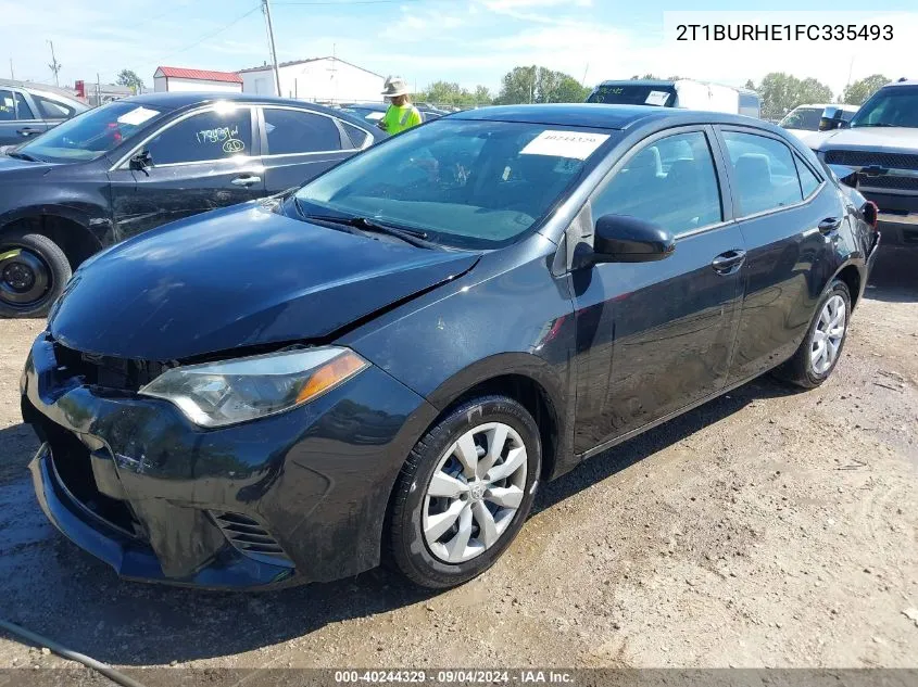 2015 Toyota Corolla Le VIN: 2T1BURHE1FC335493 Lot: 40244329