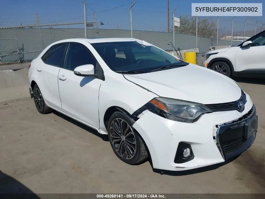 2015 Toyota Corolla S Plus VIN: 5YFBURHE4FP300902 Lot: 40260141