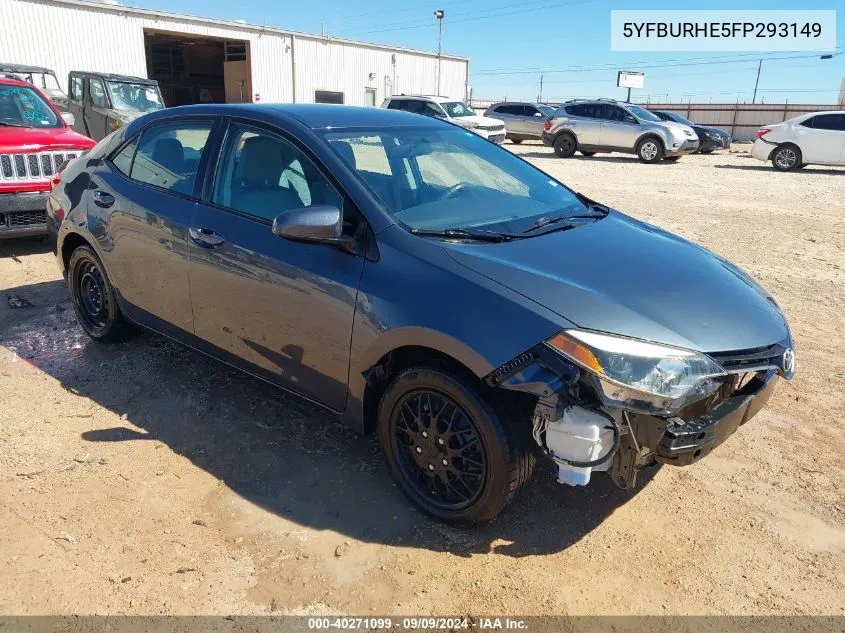 2015 Toyota Corolla Le VIN: 5YFBURHE5FP293149 Lot: 40271099