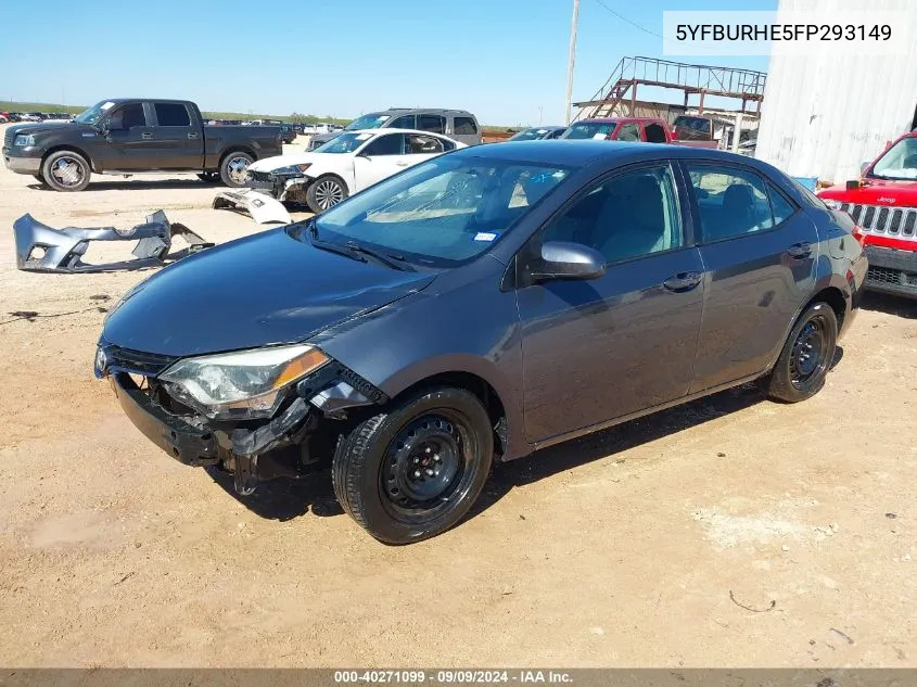 2015 Toyota Corolla Le VIN: 5YFBURHE5FP293149 Lot: 40271099