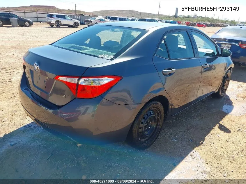 2015 Toyota Corolla Le VIN: 5YFBURHE5FP293149 Lot: 40271099