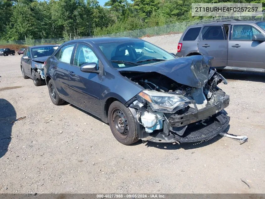 2015 Toyota Corolla Le VIN: 2T1BURHE4FC257257 Lot: 40277988